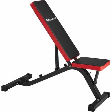 Weight bench - weights bench, gym bench, workout bench - black/red