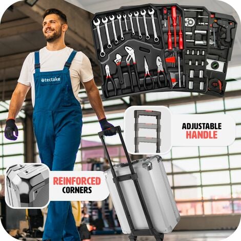 Tool Box and Tools - 599 piece tool set, 4 trays and wheels - tool box on wheels, tool case, tool trolley