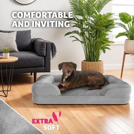 Orthopedic Dog Bed Kimba - thick and ergonomic padding with raised edge, washable - Dog bed, Dog basket, Dog sofa - XL (112 x 85 x 18 cm)