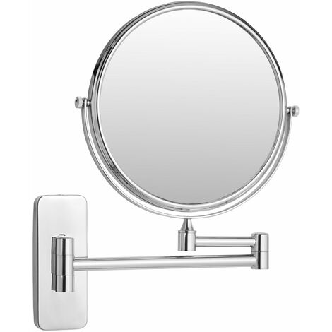 Vanity Mirror - round, double sided, with magnification - vanity mirror, magnifying mirror, shaving mirror - 5 x magnification