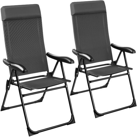 Folding Camping Chair Müritz - lightweight, 7 position backrest, weather and UV-resistant - folding camping chair, folding chair, folding camping chair - Set of 2