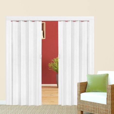 Internal Folding Door - double-walled profile with sliding handle, magnetic closure - room divider screen, folding screen, folding door - white