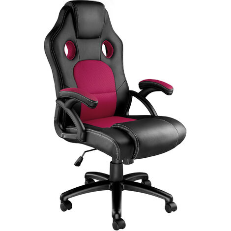 Tyson Office Chair - gaming chair, office chair, chair - black/burgundy