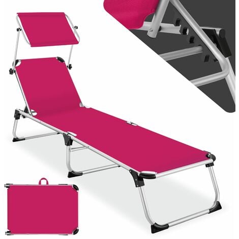 Sun lounger Aurelie - garden lounger, garden sun lounger, reclining sun lounger - pink