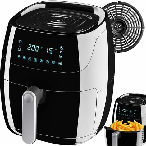 Air fryer Yaiza - 4.3 l capacity - Recipes booklet included - airfryer, fryer, dry fryer - black