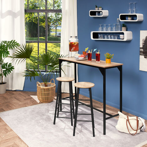 2 Bar stools Keynes - dining chairs, stools, breakfast bar stools - industrial wood light, oak Sonoma