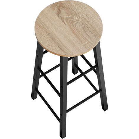 2 Bar stools Keynes - dining chairs, stools, breakfast bar stools - industrial wood light, oak Sonoma