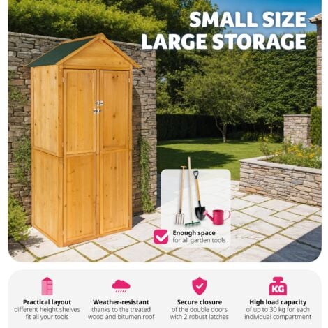 Garden Shed with Pitch Roof - impregnated wood, Bitumen roofing felt - small shed, tool shed, log shed