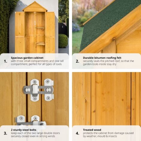 Garden Shed with Pitch Roof - impregnated wood, Bitumen roofing felt - small shed, tool shed, log shed