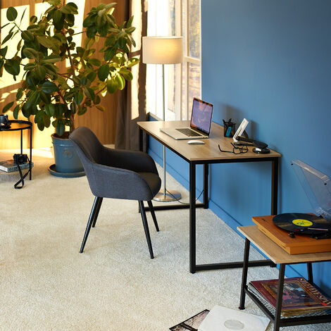 Desk Flint - writing, study, computer office table - Desk, work table, office table - industrial wood light, oak Sonoma 120 cm