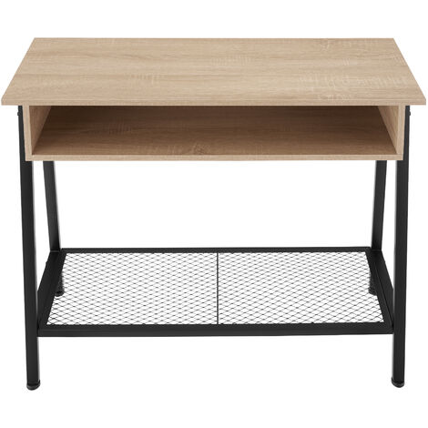 Sideboard Tralee - tabletop, storage compartment and grid shelf - Console table, console, hall table - industrial wood light, oak Sonoma