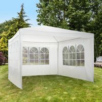 Gazebo 3x3m with 3 side panels - garden gazebo, gazebo with sides, camping gazebo - white
