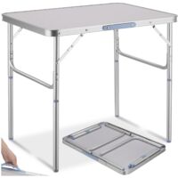 Camping table aluminium 75x55x68cm foldable - folding table, trestle table, folding camping table - grey