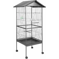 Bird cage 162cm high - bird aviary, parrot cage, budgie cage - anthracite