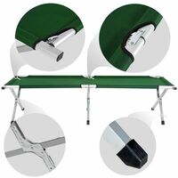 Camping bed - folding camp bed, single camp bed, camping cot - green