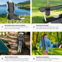 2 Camping chairs - padded - folding chair, fold up chair, folding camping chair