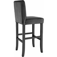 Breakfast bar stool made of artificial leather - bar stool, kitchen stool, wooden stool - black