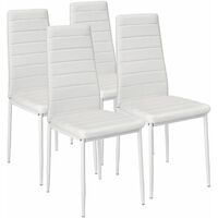 4 dining chairs synthetic leather - dining room chairs, kitchen chairs, dining table chairs - white