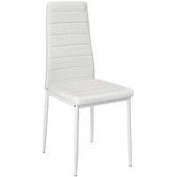 4 dining chairs synthetic leather - dining room chairs, kitchen chairs, dining table chairs - white
