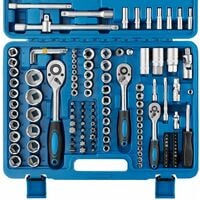 Ratchet with socket set 171 PCs. - socket wrench, adjustable wrench, ratchet set - blue