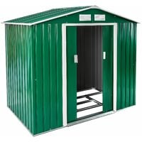 Shed with saddle roof - garden shed, metal shed, tool shed - green