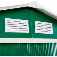 Shed with saddle roof - garden shed, metal shed, tool shed - green