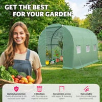Greenhouse foil tunnel - polytunnel, walk in greenhouse, garden greenhouse - green