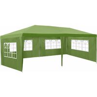 Gazebo 6x3m with 5 side panels - garden gazebo, gazebo with sides, camping gazebo - green