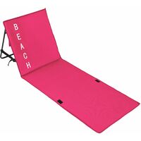 Beach mat with backrest - folding beach chair, folding beach mat, sunbathing mat - pink