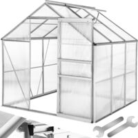 Greenhouse aluminium polycarbonate without foundation - polycarbonate greenhouse, walk in greenhouse, garden greenhouse - 190 x 185 x 195 cm - transparent