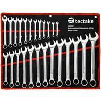 25-piece spanner set - wrench, crowfoot wrench set, ratchet spanner set - black/red