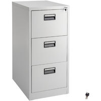 Filing Cabinet with 3 Shelves - metal filing cabinet, home filing cabinet, filing cupboard - grey