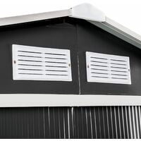 Shed with saddle roof - garden shed, metal shed, tool shed - grey