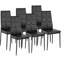 6 dining chairs with rhinestones - dining room chairs, kitchen chairs, dining table chairs - black