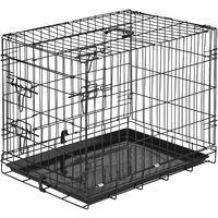 Dog crate collapsible - dog cage, pet carrier, puppy crate - 60 x 44 x 51 cm - black