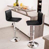 2 Bar Stools Johannes Made of Artificial Leather