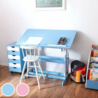 Kids desk with drawer - childrens desk, kids desk, girls desk - blue