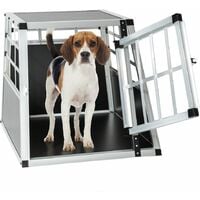 Dog crate single - dog cage, puppy crate, dog travel crate - 54 x 69 x 50 cm - black