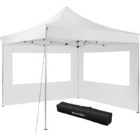 Gazebo collapsible 3x3 m with 2 Sides - Olivia - garden gazebo, gazebo with sides, camping gazebo - white