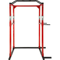 Power tower - pull up bar, power rack, dip station - black/red