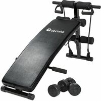 Sit up bench and workout set - weight bench, gym bench, workout bench - black