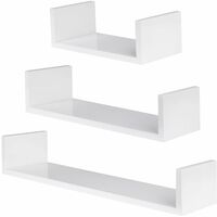 3 floating shelves Luisa - wall shelf, wall mounted shelf, hanging shelf - white