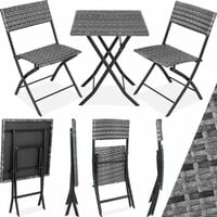 Rattan garden furniture set Trevi - garden tables and chairs, garden furniture set, outdoor table and chairs - grey