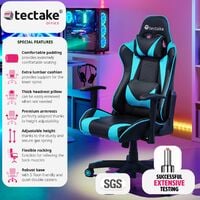 Gaming chair Stealth - office chair, desk chair, computer chair - black/azure