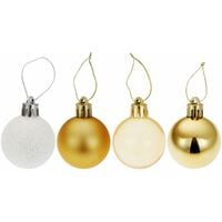 Christmas baubles set of 24 in white/gold - baubles, Christmas tree decorations, Christmas tree baubles - white/gold