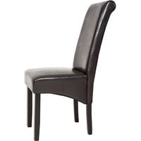 6 Dining chairs with ergonomic seat shape - dining room chairs, kitchen chairs, dining table chairs - brown