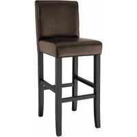 4 Breakfast bar stools made of artificial leather - bar stool, kitchen stool, wooden stool - brown