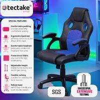 Gaming chair - Racing Mike - office chair, computer chair, ergonomic chair - black/blue