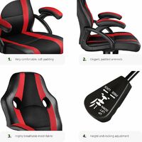 Office Chair Benny - gaming chair, cheap gaming chairs, racing chair - black/red