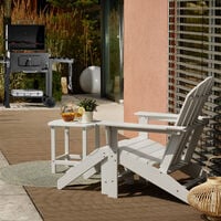 Garden chair with footstool - sun lounger, garden lounger, plastic garden chair - brown